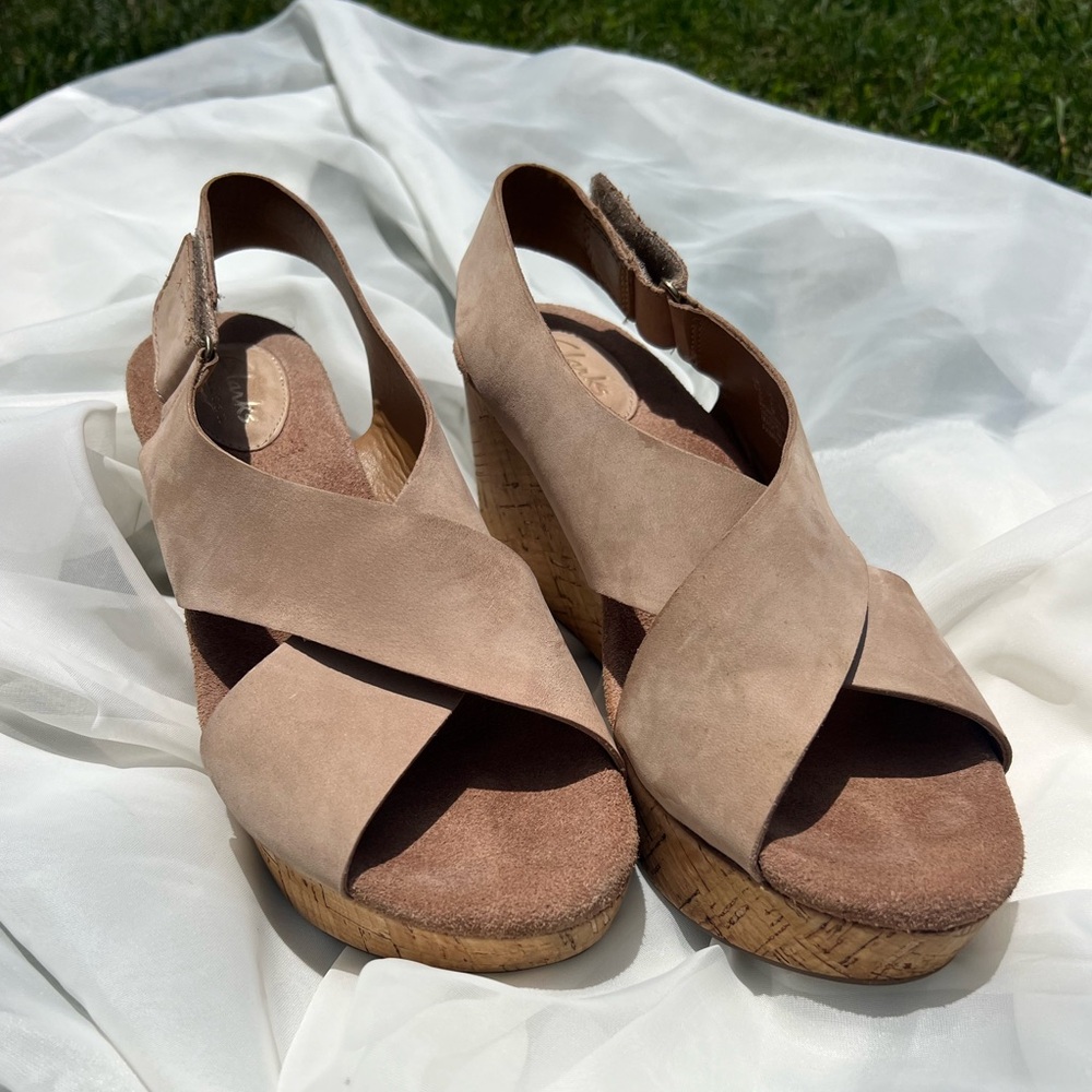 Clarks Nude Wedges